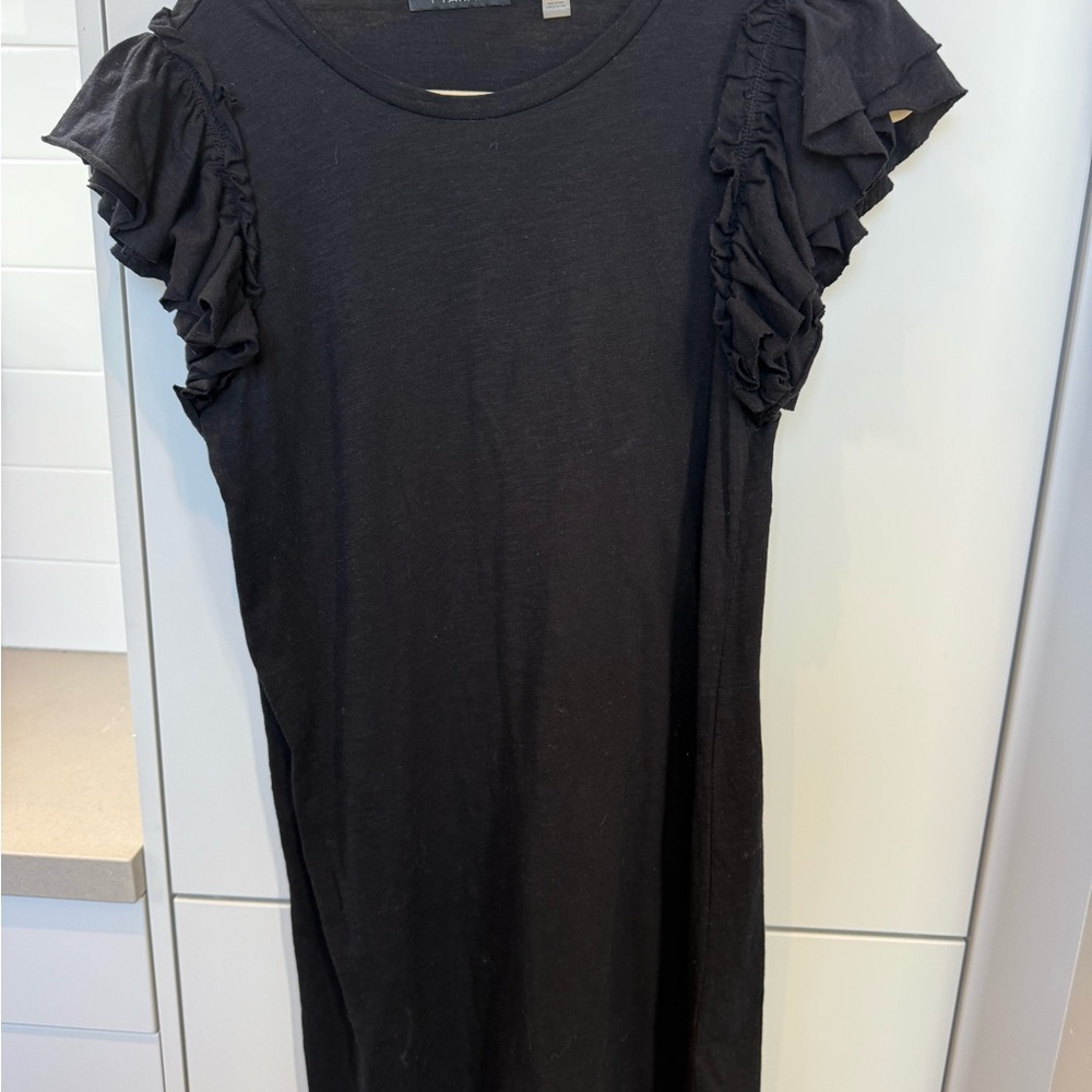 T Tahari Black Mini Dress with Ruffle Sleeves